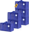 Moving Bags Heavy Duty Extra Large, Alternative for Moving Boxes & Moving Supplies, Storage Bag with Handles, Lid&Zippers, Packing Bags for Clothes, Camping & College Moving Essentials(Blue, 6 Pack)