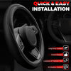 Ouzorp Car Steering Wheel Cover, Microfiber Leather Steering Wheel Covers with Anti-Slip Lining, Universal 14.5-15 Inchs Black