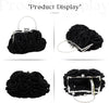 Women Evening Clutch Bag Floral Satin Small Purses with Detachable Strap for Wedding, Party, Prom