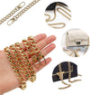 WEICHUAN 47"/120Cm DIY Iron Flat Chain Strap Purse Chain Accessories Purse Straps Shoulder Cross Body Replacement Straps, with Metal Buckles (Gold)
