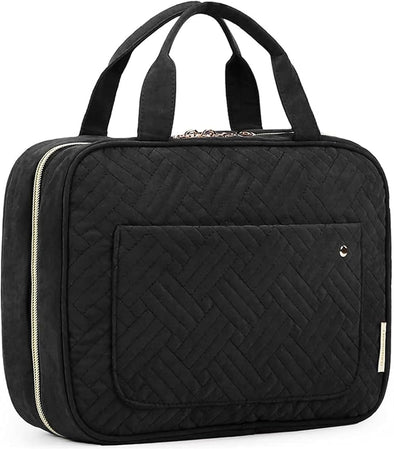 BAGSMART Large Toiletry Bag Travel Bag with Hanging Hook, Water-Resistant Makeup Cosmetic Bag Travel Organizer for Accessories, Shampoo, Full Sized Container, Toiletries