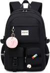 Abshoo Big Student Laptop Backpack for College Women Middle High School Teen Girls Bookbag Travel Daypack (Black)