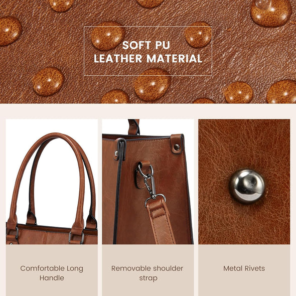 Laptop Bag for Women, 15.6 Inch Laptop Tote Bag Vintage Work Bags for Women Computer Bag Office Briefcase Handbag