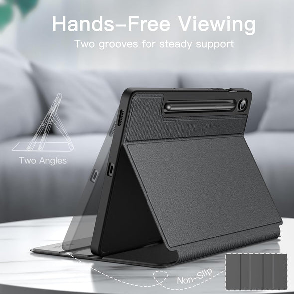 Jetech Case for Samsung Galaxy Tab S10 FE / S9 FE 10.9-Inch with S Pen Holder, Slim Folio Stand Protective Tablet Cover, Multi-Angle Viewing (Black)
