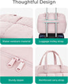 BAGSMART Gym Bag for Women, 29L Puffer Travel Duffle Bag for Travel with Laptop Compartment, Weekender Bags for Women, Carry on Duffel Bag Personal Item Bag, Baby Pink