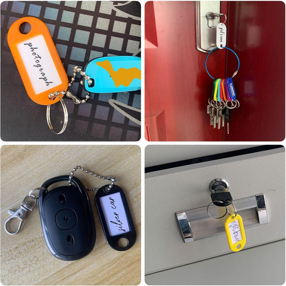 40 Pack Key Tags, 10 Colors Key Labels, Comes with 10 Ball Chains and 4 Cable Key Rings for Home, Office Key Management.