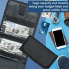 Money Bag, Money Wallet Organizer for Cash with 6 Zippered Pockets, Money Pouch, Bill Organizer, Cash Envelope Wallet Small Travel Holder for Budgeting, Currencies, Receipt, Coins, Coupons and Tips