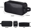 Happydavid Soft PU Leather Zipped Travel Toiletry Bag Mens Ladies Supply Toiletry Bag Case(Black)