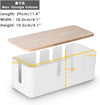 Cable Management Box by Baskiss, 12X5X4.5 Inches, Wood Lid, Wire Organizer for Desk TV Computer USB Hub System to Cover and Hide & Power Strips & Cords