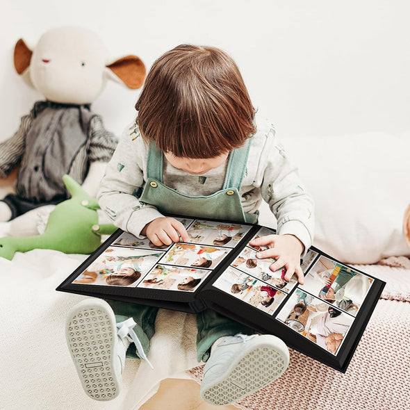 Popotop Photo Album 4X6 200 Pockets for Wedding Gifts,Linen Hardcover Picture Albums for Family Anniversary Baby Vacation Pictures