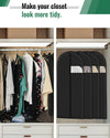 Garment Bags for Hanging Clothes (8 Packs?43 Inches) Washable Black Suit Bags for Closet Storage and Travel with Clear Window