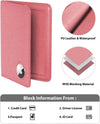 Stouchi Airtag Passport Holder, Cute Passport Holder with Airtag Slot, RFID Passport Wallet Cover for Women, Family Leather Passport Protector Case, Anti-Lost Travel Essentials, Pink