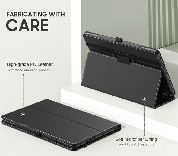 Moko Case Fits All-New Amazon Kindle Fire HD 10 & 10 plus Tablet (13Th/11Th Generation, 2023/2021 Release) 10.1" - Slim Folding Stand Cover with Auto Wake/Sleep, Black
