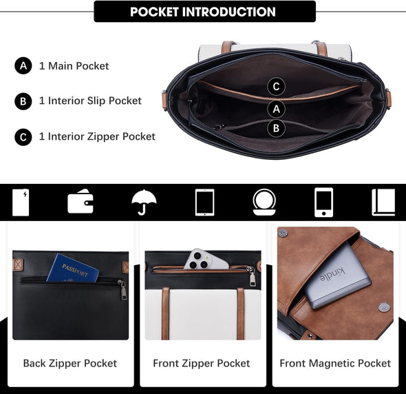 Crossbody Bags for Women,Multi Pocket Crossbody Purses Vegan Leather Shoulder Handbags Travel Purse Adjustable Strap