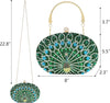 Rhinestone Clutch Purses for Women Evening Wedding Formal - round Pearl Clasp Handbag - Crystal Diamond Bag