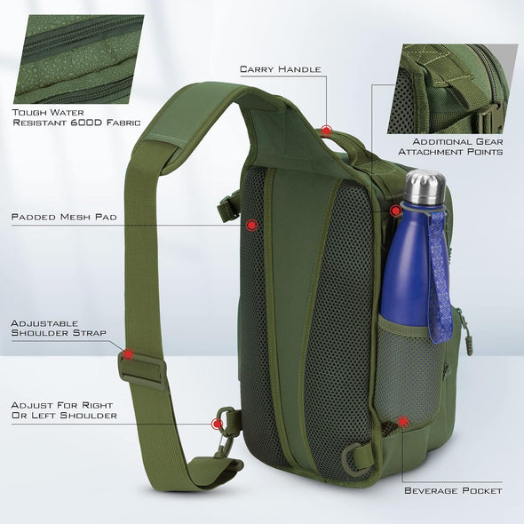 Kastking Blowbak Tactical Sling Tackle Bag-Lightweight Fishing Backpack Storge Fishing Gear and Equipment,Gift for Men