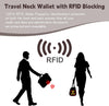5.5" L X 7.9" W Travel Neck Wallet, RFID Blocking Passport Holder, Security Lightweight Passport Travel Wallet, Neck Pouch Gifts for Women Men(Grey)