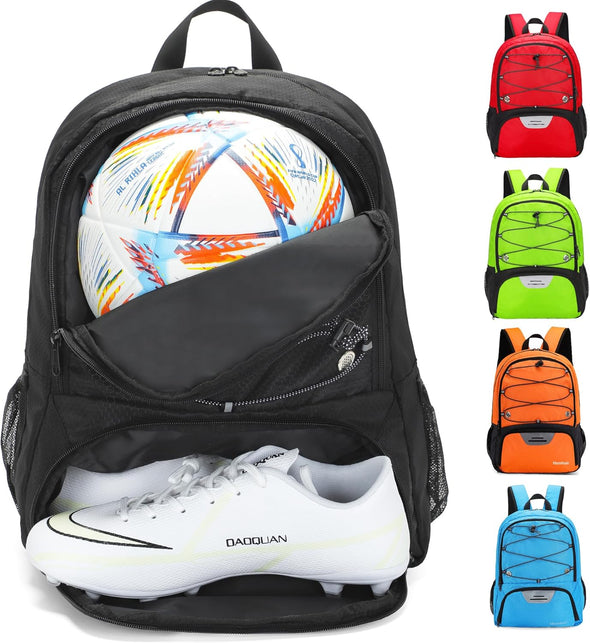 Youth Soccer Bag-Soccer Backpack&Backpack for Football Basketball,With Ball Compartment Separate Cleat Package