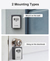 Puroma Lock Box, Large Key Lock Box Resettable Combination Code Lockbox, Portable Wall Mount Lockbox Waterproof Security Safe Box for outside Outdoor Home Office Door Handle House Key, Gray (1 Pack)