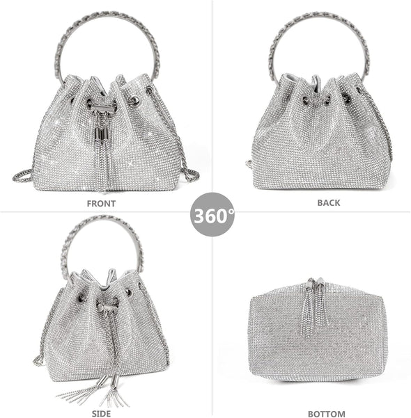 Bling Crystal Rhinestone Purse for Women Sparkly Clutch Handbag Crossbody Bag for Evening Wedding Party Prom