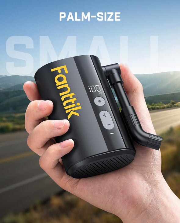 Fanttik X9 Ace Mini Bike Pump, 32S Fast Inflate Bike Pump with Gauge, 150PSI Electric Air Pump with Presta and Schrader Valve, Suitable for Mountain Bike, Road Bike, Electric Bike