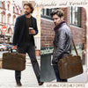 RAINSMORE Mens Laptop Bag 16 Inch Leather Briefcase Vintage Messenger Bag for Men Large Crossbody Shoulder Office Computer Bag Retro College Satchel Bag for Work, Business,Travel, Brown