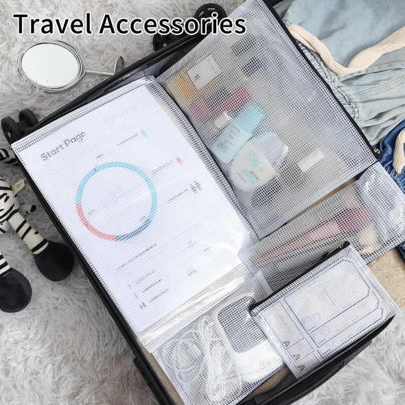 EOOUT 20Pcs Mesh Zipper Pouch 8 Sizes Waterproof Zipper Bags, Plastic Travel Pouch for Board Game Travel Storage School Supplies Office Appliances Home Organize