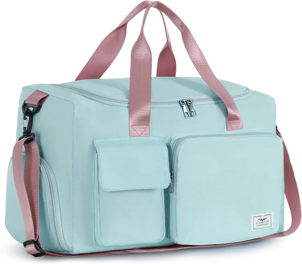 FIORETTO Women'S Gym Duffle Bag with Shoes Compartment, 37L Capacity, Ideal for Travel, Gym, Sports, Duffel, Weekender