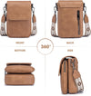 POIUGOYA Small Crossbody Bags for Women Trendy,Leather Triple Compartment Cell Phone Crossbody Wallet Purses with Card Slots