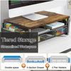 Gianotter Monitor Stand Riser, Desk Organizer with Drawer and Pen Holder, 2-Tier Computer Stand, Office Desk Accessories, Office Organization (Wood)