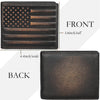 DK86 Mens Wallet USA Flag Bifold Wallet for Men RFID Blocking Full Grain Leather with Hand Burnished Extra Capacity Multiple Card Slots with 2 ID Windows