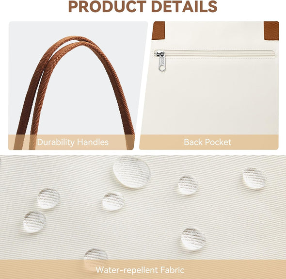 KALIDI Tote Bag for Women Nylon Top-Handle Purse,Shoulder Hobo Handbag with Zipper Leisure Foldable Weekend