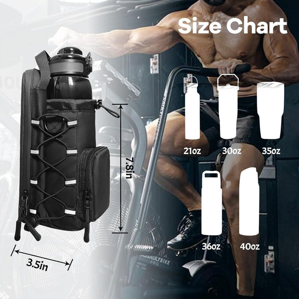 Magnetic Gym Bag for Men and Women, Magnetic Water Bottle Holder for Gym, Small Gym Bag, Gym Gifts for Women and Men (All Black)