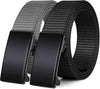 WONDAY 2 Pack Nylon Ratchet Golf Belts for Men, Casual Tactical Web Belt with Quick Release Automatic Slide Buckle