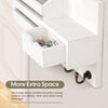 Key and Mail Holder for Wall, Mail Organizer Wall Mount with 6 Hooks and Storage Drawer, Easy Installation Key Rack for Entryway and Home Decor (A-White)