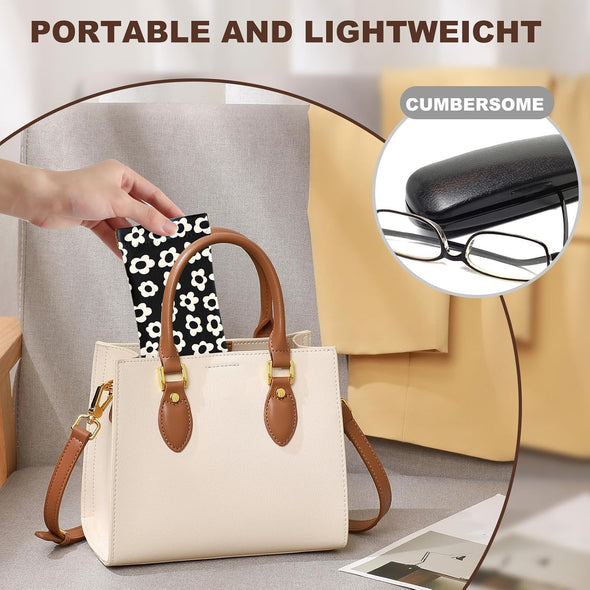 2Pcs Sunglass Eyeglass Glasses Case Soft PU Leather with Cleaning Cloth Cute Glasses Pouch Bag for Men Women Girs