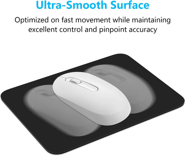 Dapesuom Small Mouse Pad, 6 X 8 Inch Thick Rubber Premium-Textured Non-Slip Portable & Washable Mini Mouse Mat for Women Men Wireless Laptops Keyboard Tray Gaming Work Computer Office Travel, Black