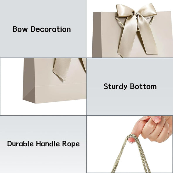 JMANNI Gift Bag, 1PCS Gift Bags Large with Ribbon and 1 Greeting Cards 2 Tissue Paper, Portable Paper Gift Bag with Handles, Birthday Gift Bags,Present Bags for Wedding Party Mothers Day
