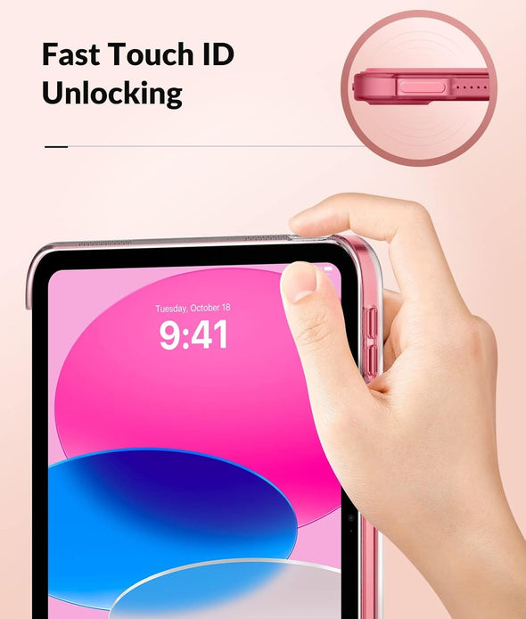 Moko Case for New Ipad (A16) 11Th Generation 2025/ 10Th Generation 2022, Ipad 11 Inch/ 10.9 Inch Case with Soft TPU Translucent Frosted Back Cover, Auto Wake/Sleep, Support Touch ID, Watermelon