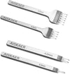Aiskaer Leather Stitching Punch Set, Diamond Chisel Tools, 4Mm White Steel 1/2/4/6 Prong for Leather Craft DIY