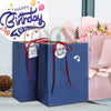 Bagdream 25Pcs Navy Blue Gift Bags 8X4.25X10.5 Kraft Paper for Gifts, Shopping Retail Merchandise Grocery Sacks, Navy Blue Paper Bags with Handles Bulk Medium