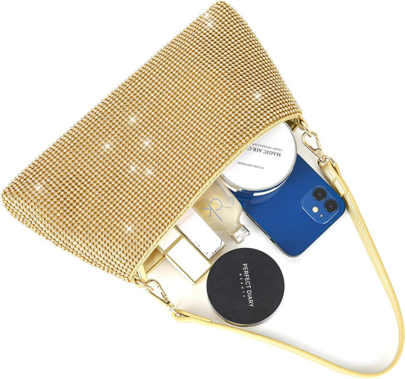 Valleycomfy Bling Evening Clutch Bag for Women Lady Girl Bride Rhinestone Purse for Prom Cocktail Party Wedding Engagement
