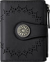Small Wallet for Women Bifold RFID Blocking Card Holder Leather Wallets with Zipper Coin Pocket