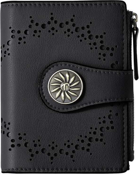 Small Wallet for Women Bifold RFID Blocking Card Holder Leather Wallets with Zipper Coin Pocket