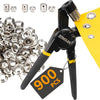 Heavy Duty Grommet Tool Kit of 1/2" 5/16" and 3/8",Multi Size Handheld Eyelet Tool Plier Rivet Press with 900 Pcs Silver Grommets for Tarp Leather Fabric