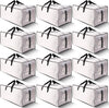 12 Pack Large Strong Moving Bags with Zippers & Carrying Handles - Water-Resistant - Heavy Duty Storage Tote for Space Saving, Fold Flat, Alternative to Moving Box (Semi-Transparent)