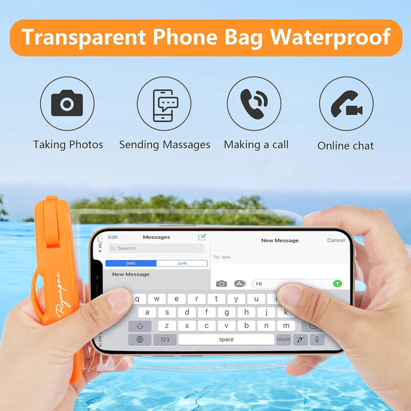 Waterproof Phone Pouch Bag - 7.5In Water Proof Cell Phone Case for Beach Travel Must Haves, IPX8 Dry Bag with Lanyard for Iphone 16 15 Pro Max Galaxy S25 S24 Ultra, Cruise Ship Essentials 2025