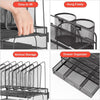 Marbrasse Desk Organizer with Drawer, 4-Tier Mesh File Organizer with 5 Vertical File Holders and 2 Pen Holders, Multifunction Desktop Organizer,Desk Organizers and Accessories for Home Office