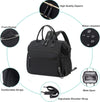 Convertible Diaper Bag Tote, Wide Open Top 14 Pockets Nappy Backpack with Stroller Buckle, Water-Resistant (Black)