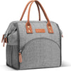 LOKASS Insulated Lunch Bag for Women & Men - Reusable 10 L Lunch Box for Women - Leakproof Tote Cooler Bag for Adults Work, Beach, Travel, Picnic (Grey)